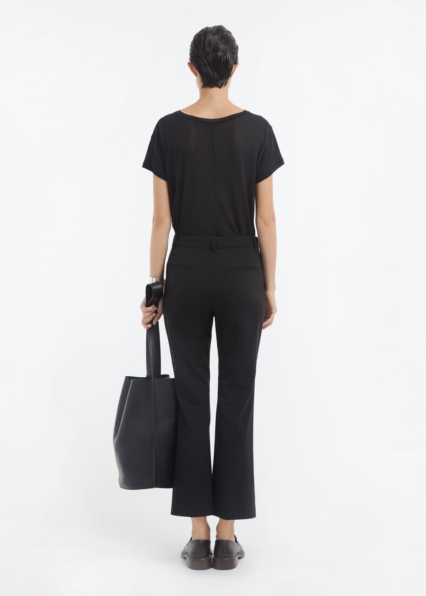 Crewneck Short Sleeve T-Shirt in Cotton - Black - Image 14