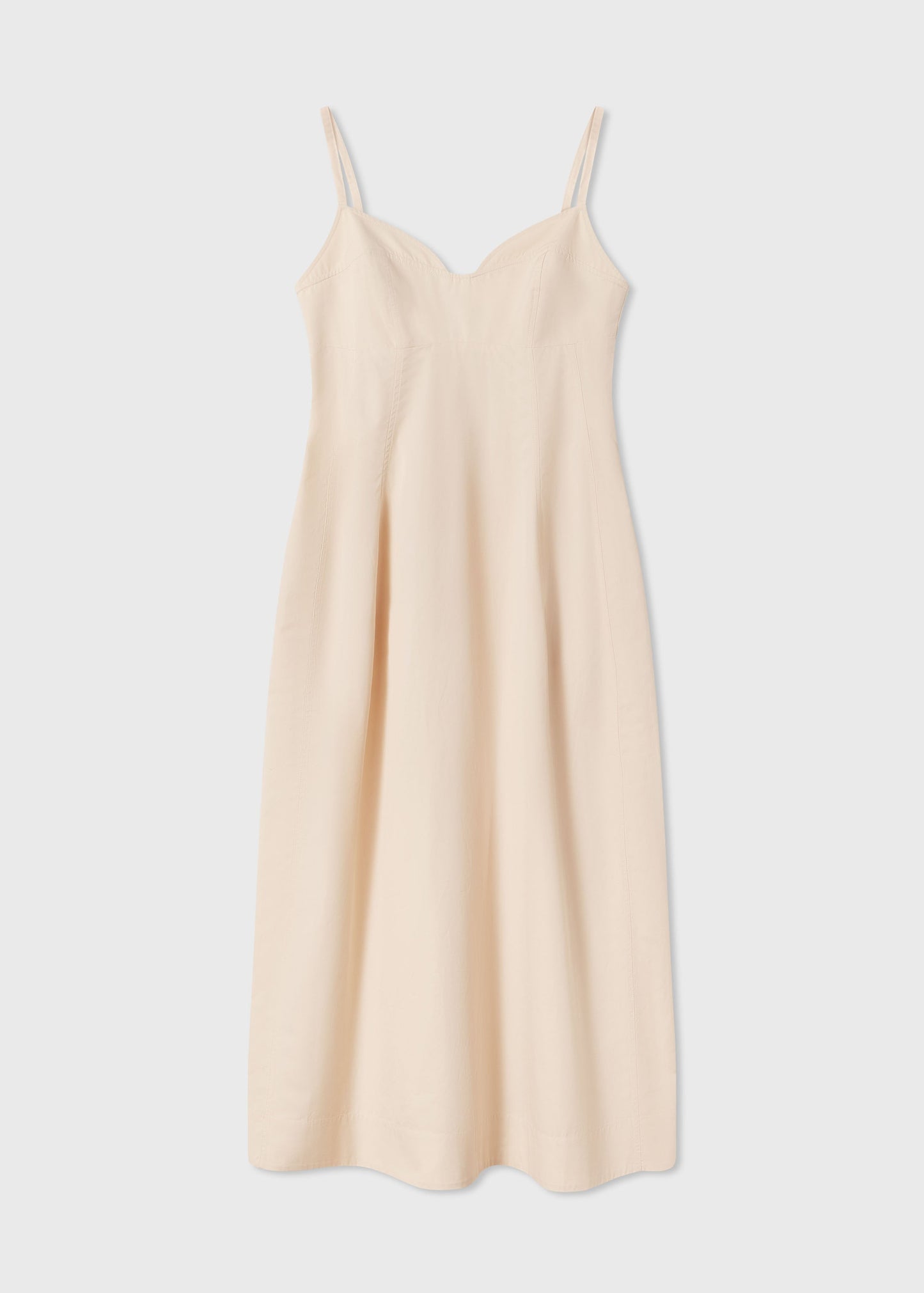 Bustier Midi Dress in Cotton Sateen - White - Image 5