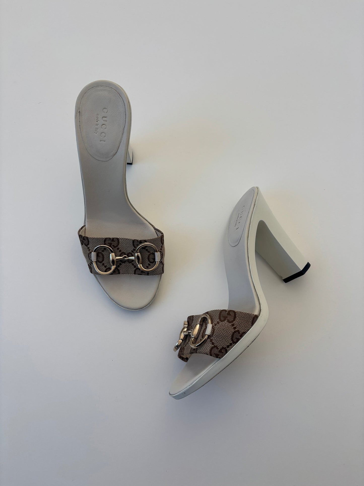 Gucci 2000s by Tom Ford monogram cream white horsebit platform heels (EU 36 / US 5.5) - Image 2