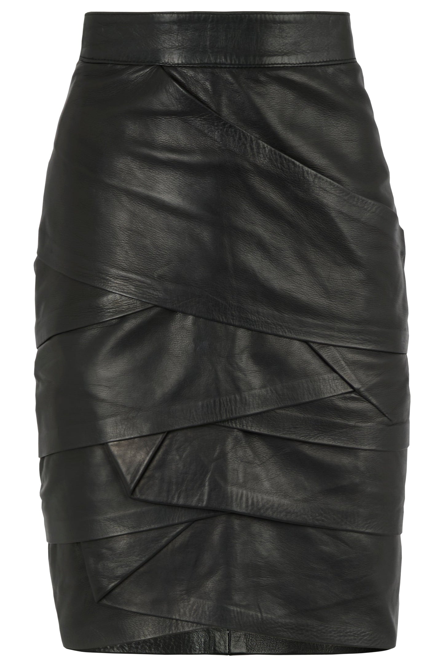 Vintage Gianni Versace Late 1980/90's Leather Layered Pencil Skirt - Image 2
