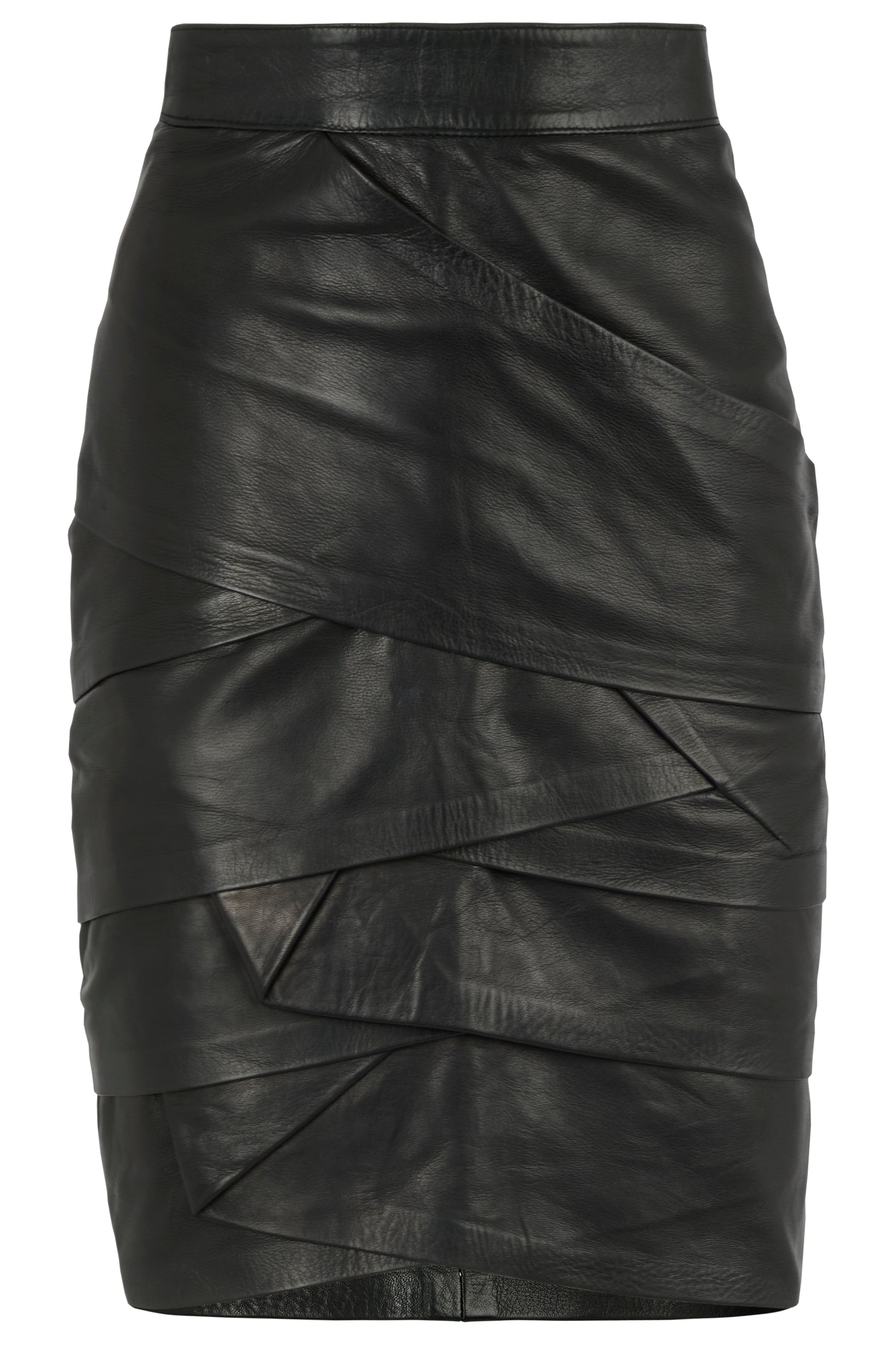 Vintage Gianni Versace Late 1980/90's Leather Layered Pencil Skirt - Image 2
