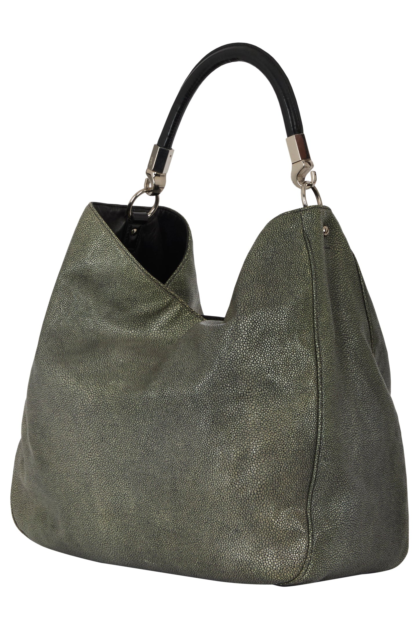 Vintage 2000's Yves Saint Laurent Grey Leather Hobo Bag - Image 2