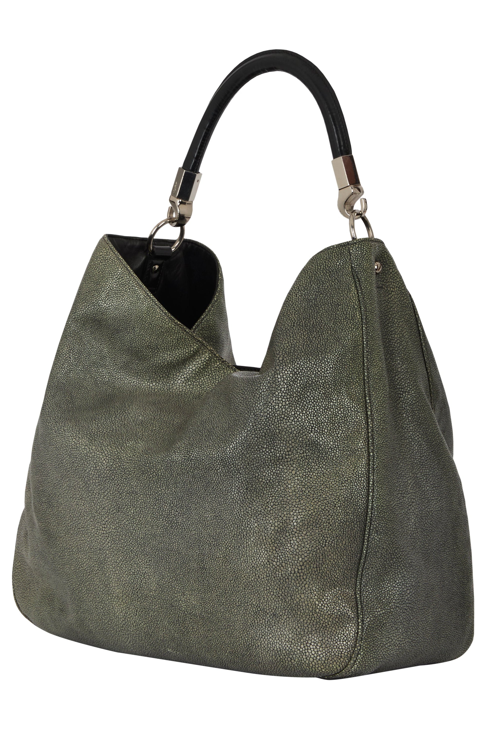 Vintage 2000's Yves Saint Laurent Grey Leather Hobo Bag - Image 2