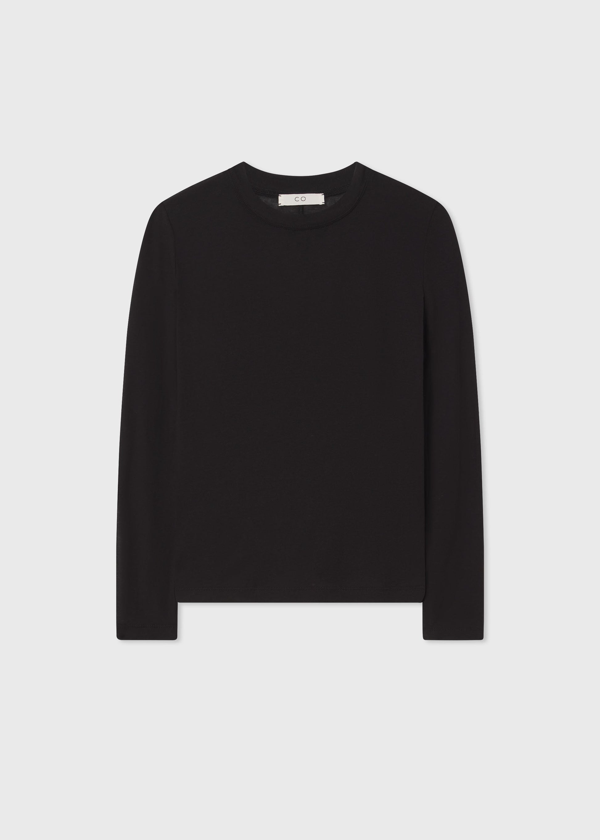 Crewneck Long Sleeve in Cotton - Black - Image 8