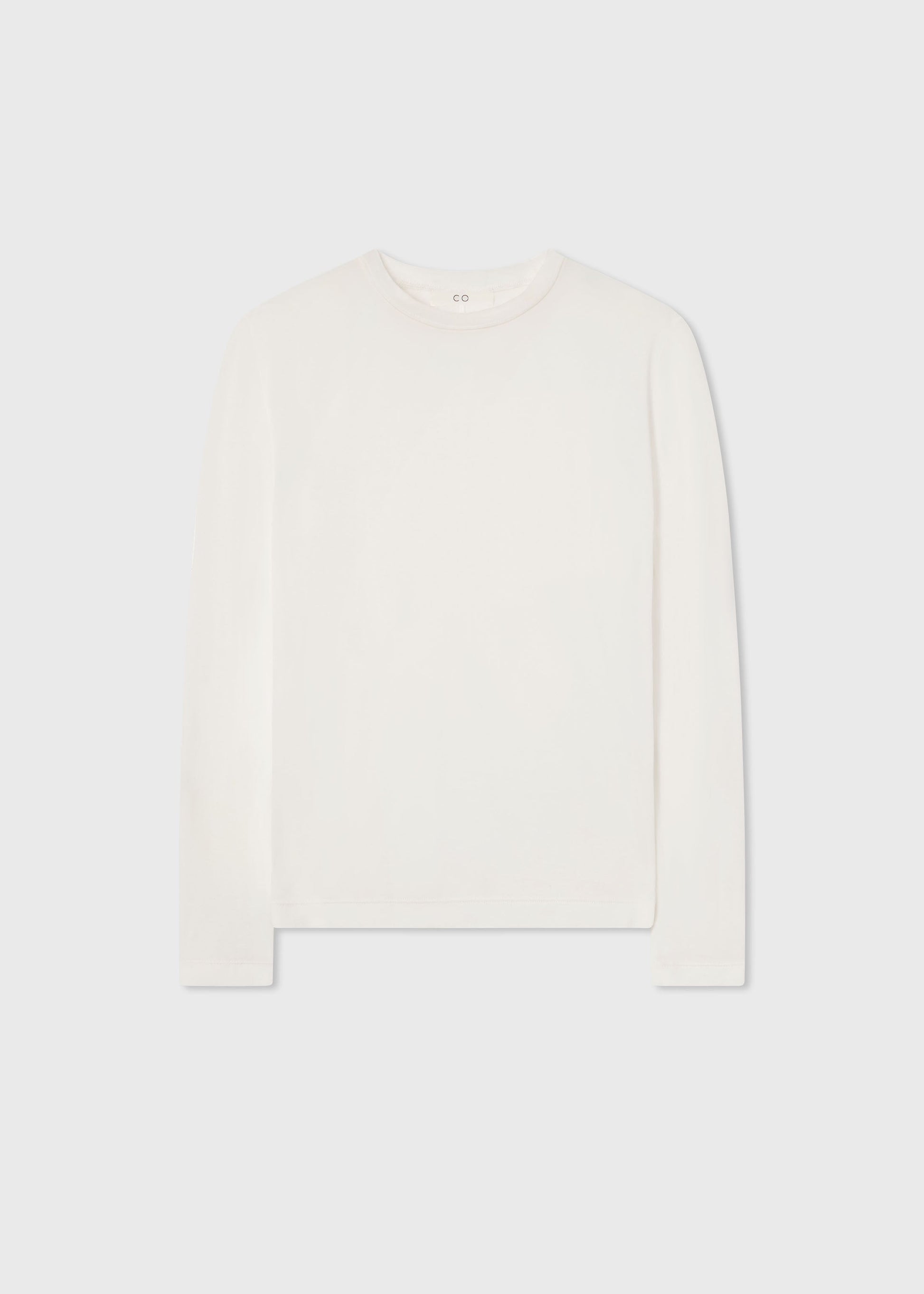 Crewneck Long Sleeve in Cotton - Ivory - Image 2