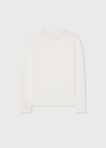 Crewneck Long Sleeve in Cotton - Ivory - Image 7
