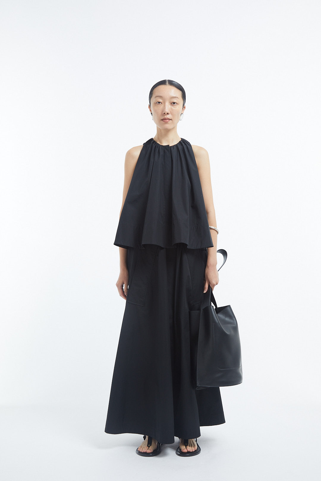 Parachute Skirt in Cotton Sateen - Black - Image 9
