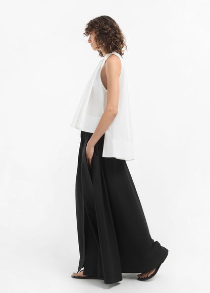 Parachute Skirt in Cotton Sateen - Black - Image 7