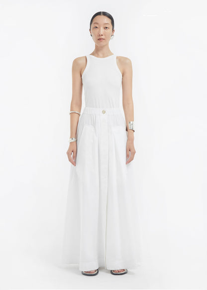 Parachute Skirt in Cotton Sateen - White - Image 4