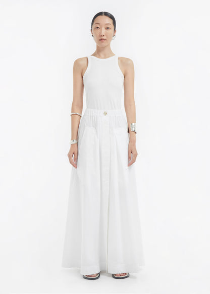 Parachute Skirt in Cotton Sateen - White - Image 16