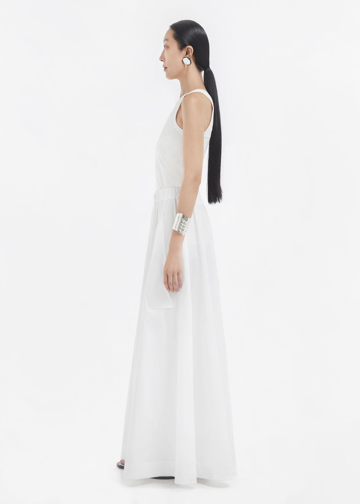 Parachute Skirt in Cotton Sateen - White - Image 13