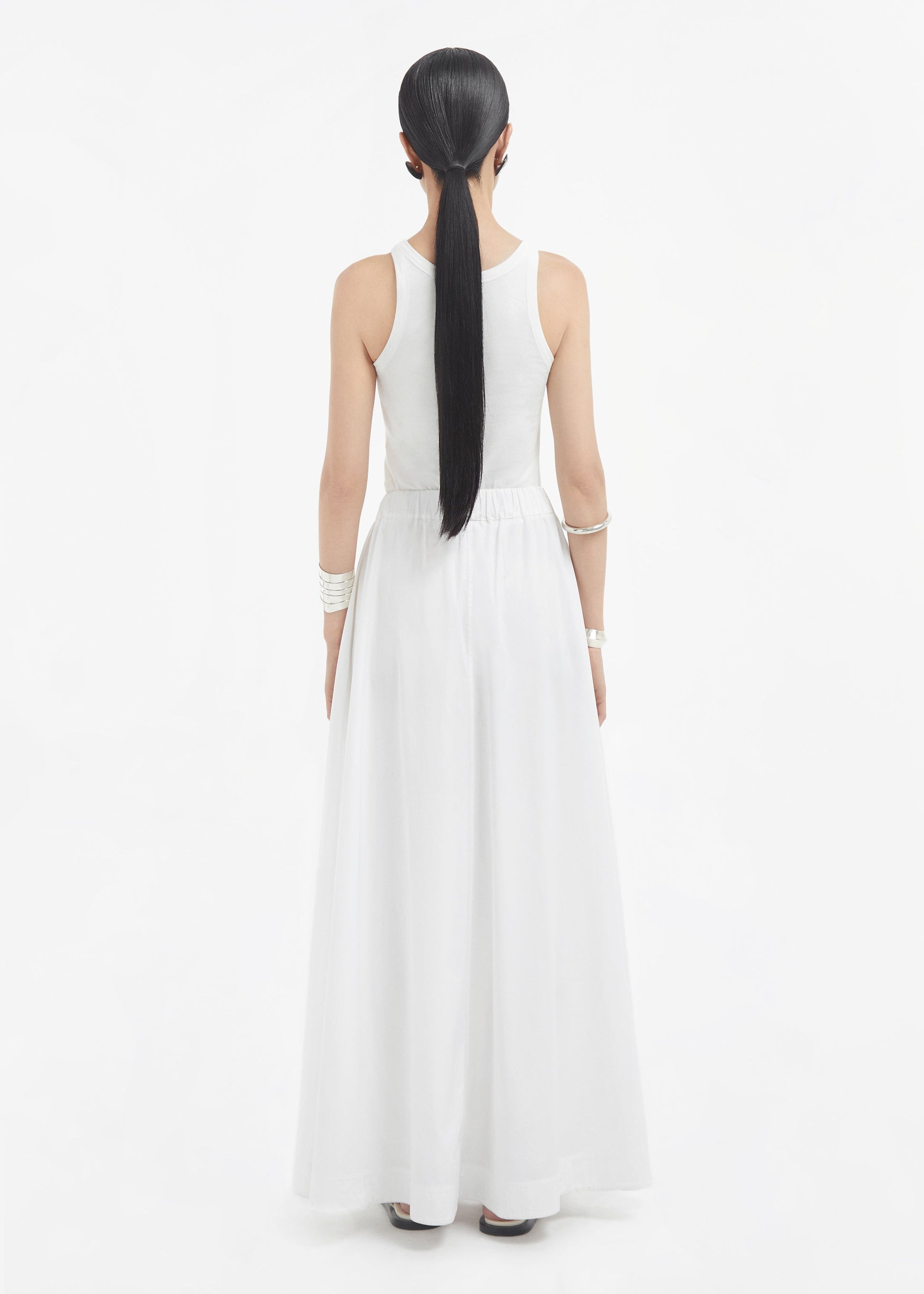 Parachute Skirt in Cotton Sateen - White - Image 14