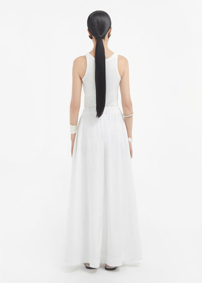 Parachute Skirt in Cotton Sateen - White - Image 3
