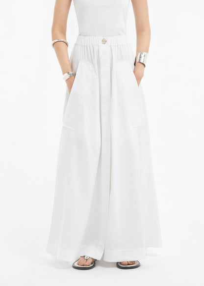 Parachute Skirt in Cotton Sateen - White - Image 15