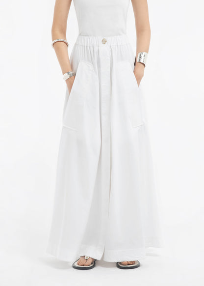 Parachute Skirt in Cotton Sateen - White - Image 6