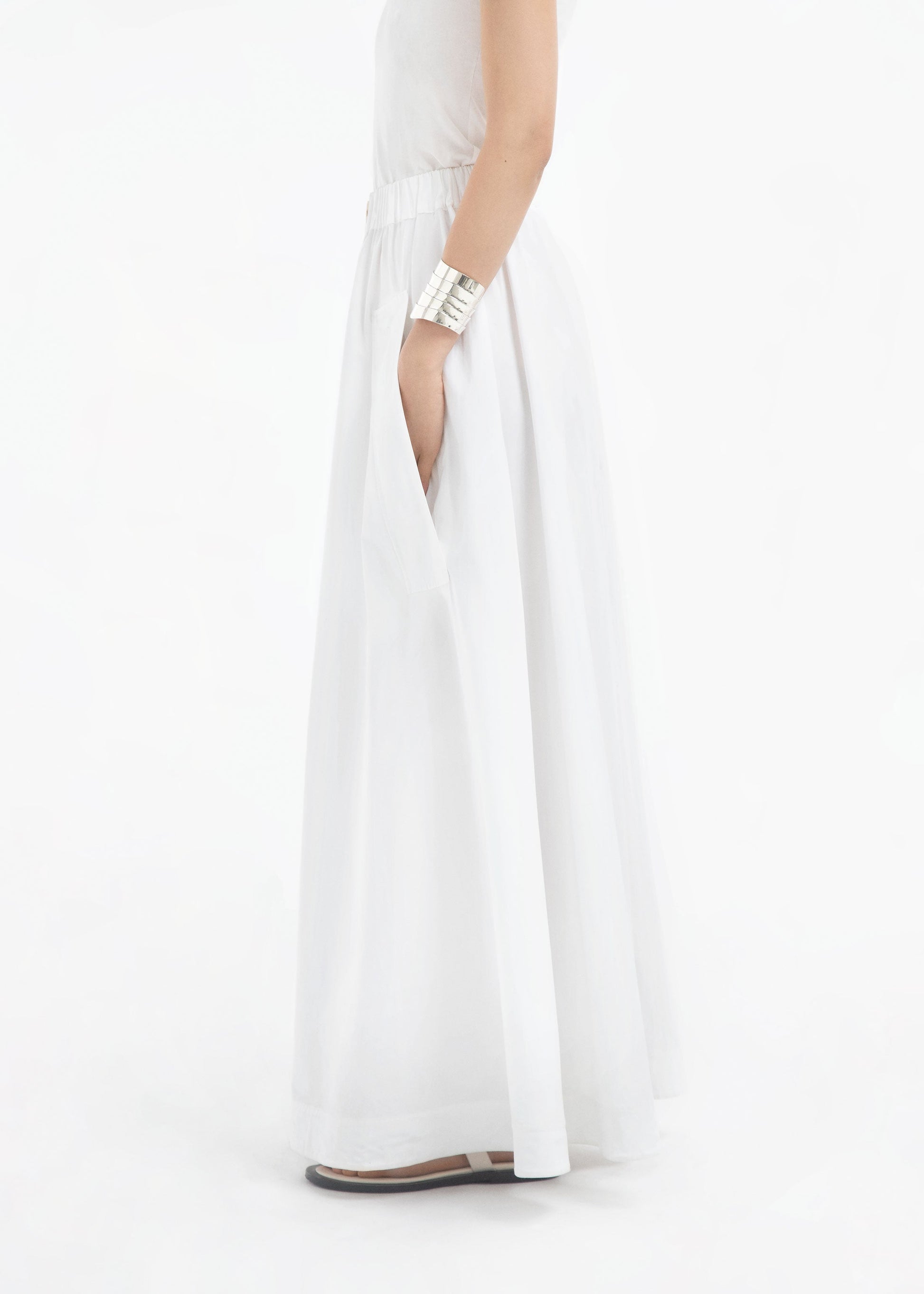 Parachute Skirt in Cotton Sateen - White - Image 11