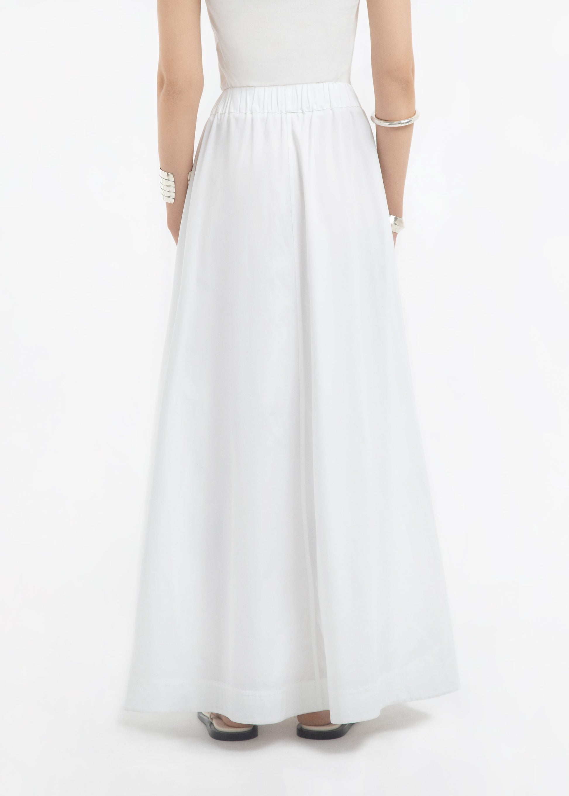 Parachute Skirt in Cotton Sateen - White - Image 8