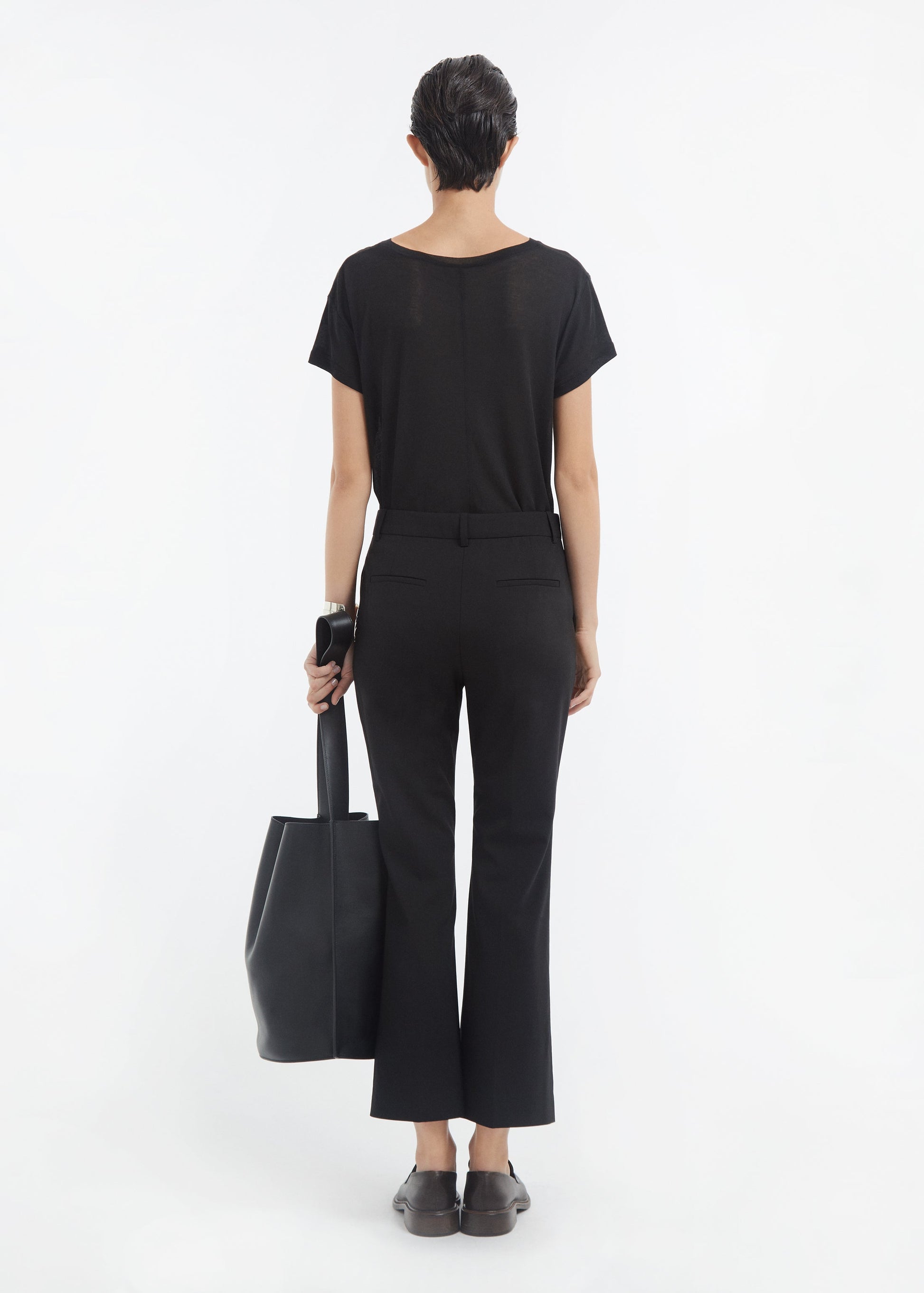 Crewneck Short Sleeve T-Shirt in Cotton - Black - Image 14