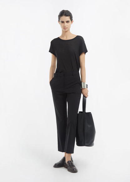 Crewneck Short Sleeve T-Shirt in Cotton - Black - Image 5