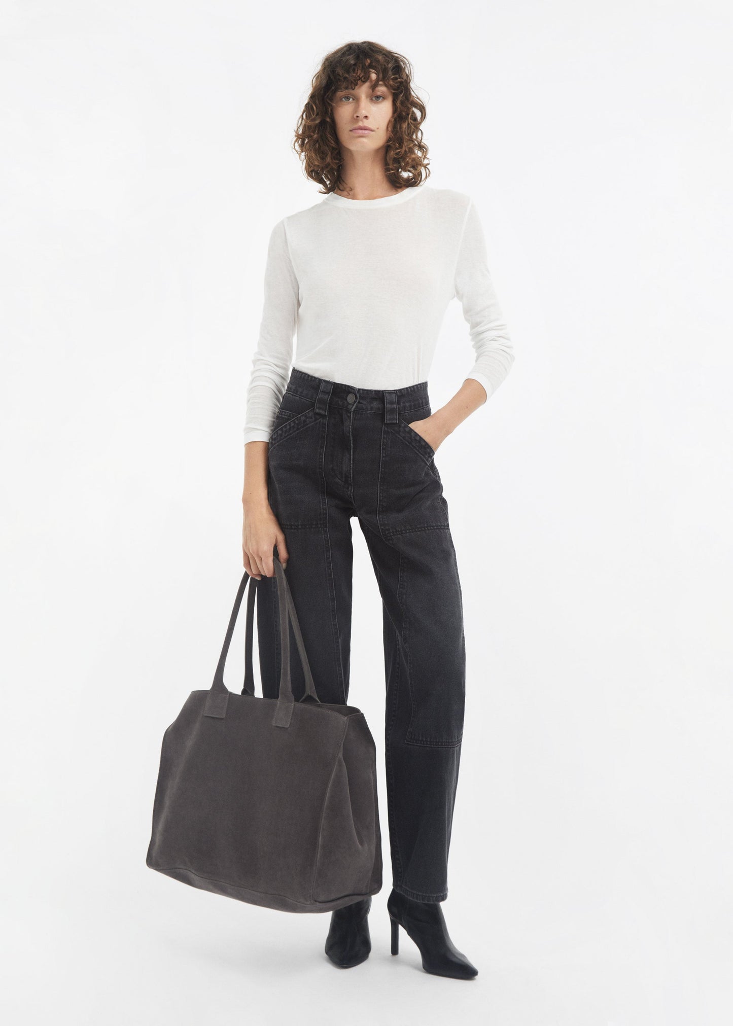 Crewneck Long Sleeve in Cotton - Ivory - Image 14