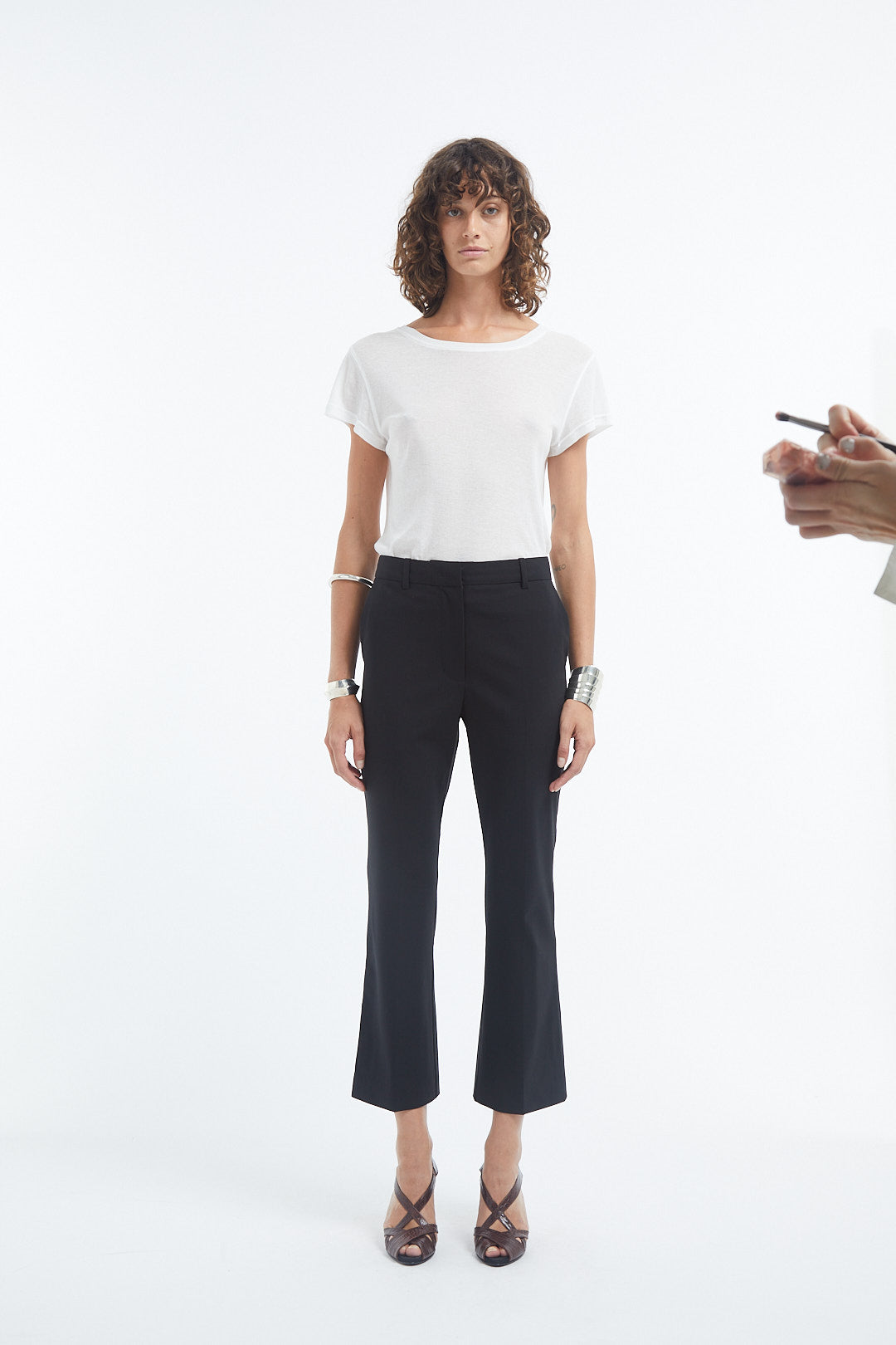 Crewneck Short Sleeve T-Shirt in Cotton - Ivory - Image 7