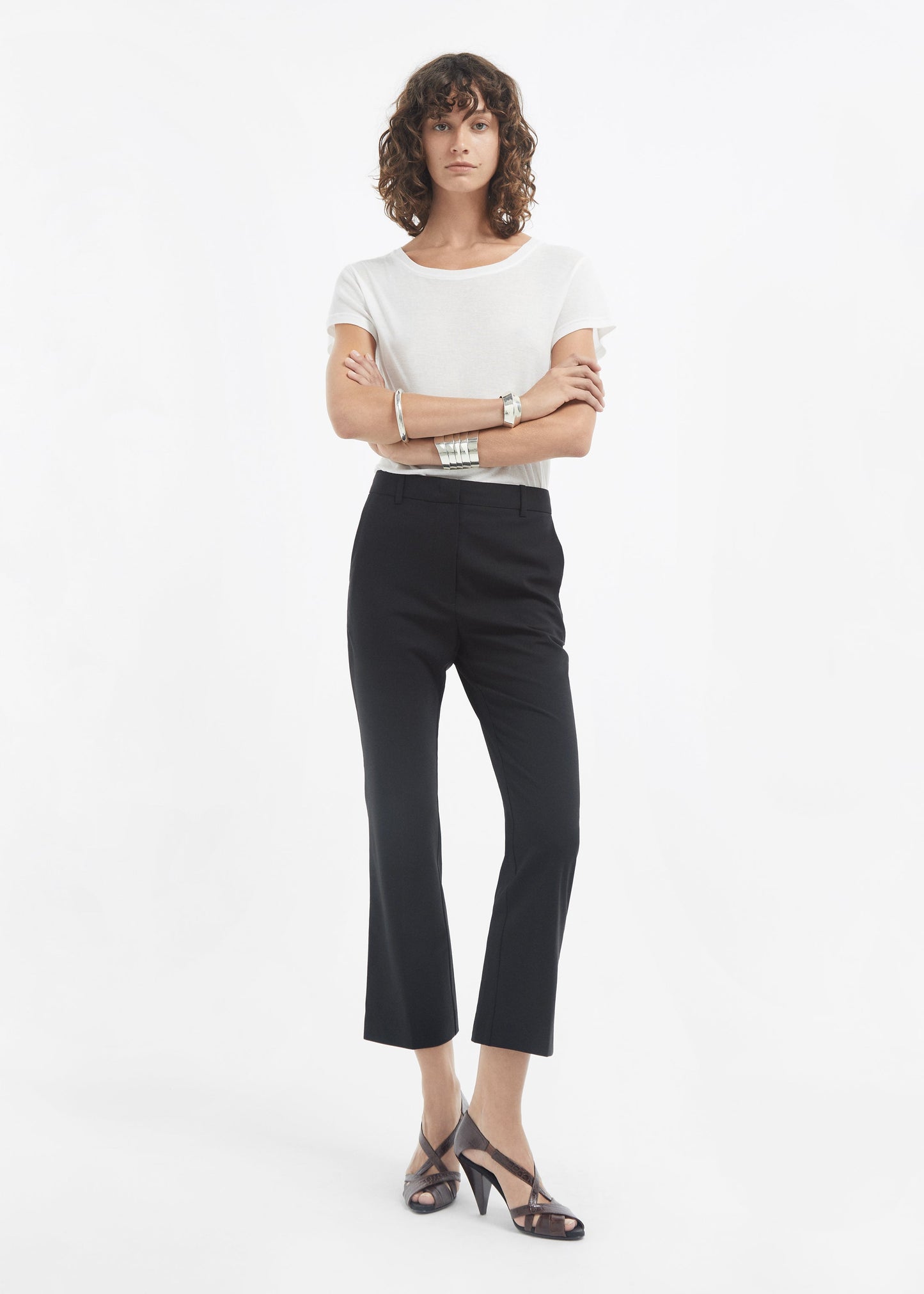 Crewneck Short Sleeve T-Shirt in Cotton - Ivory - Image 5
