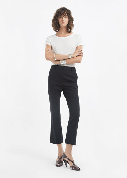 Crewneck Short Sleeve T-Shirt in Cotton - Ivory - Image 5