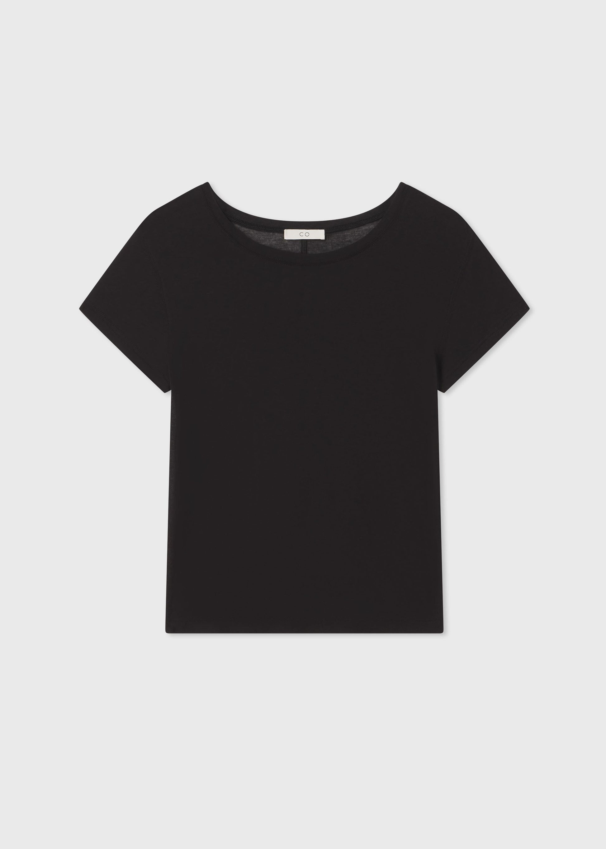 Crewneck Short Sleeve T-Shirt in Cotton - Black - Image 12