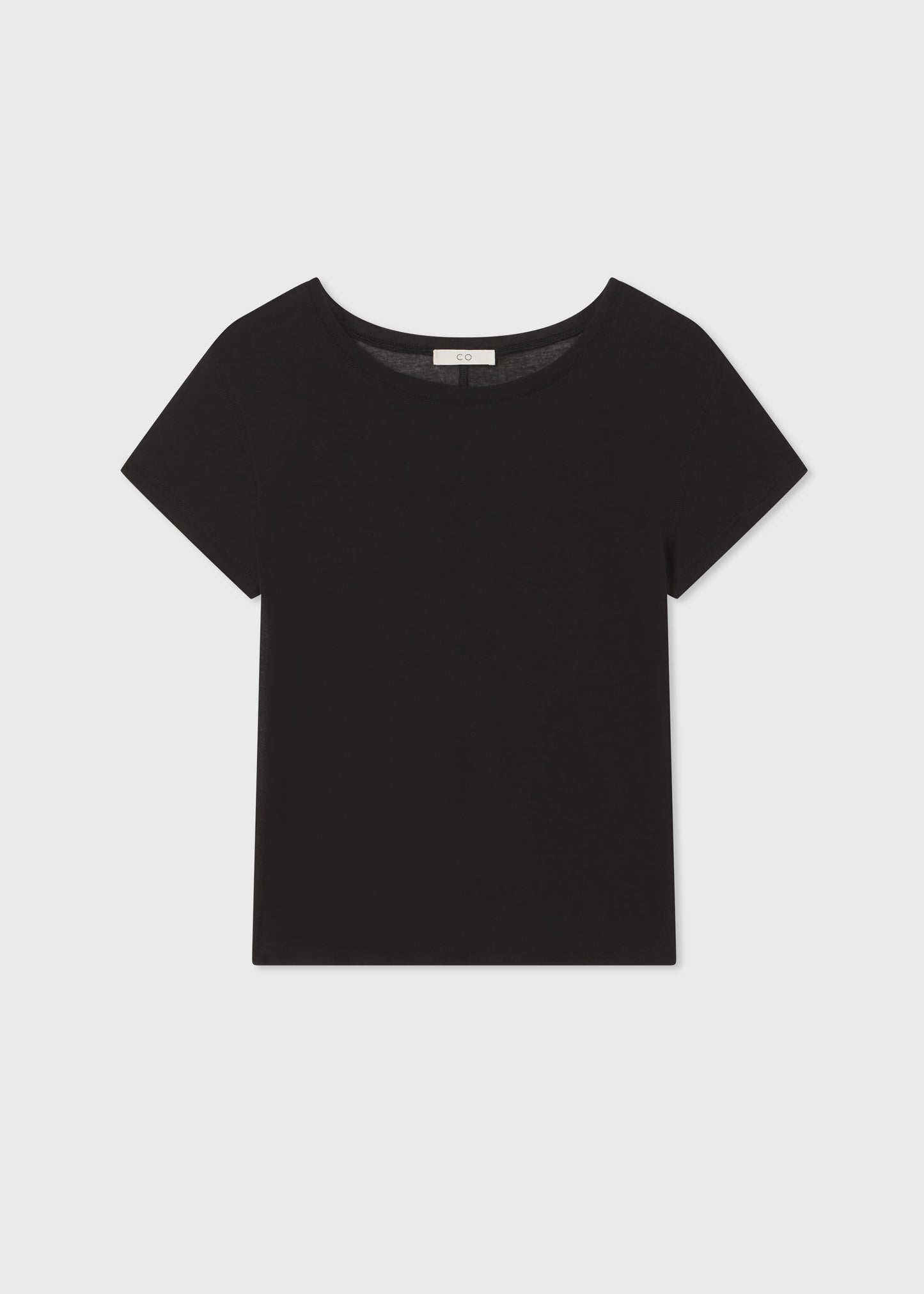 Crewneck Short Sleeve T-Shirt in Cotton - Black - Image 4