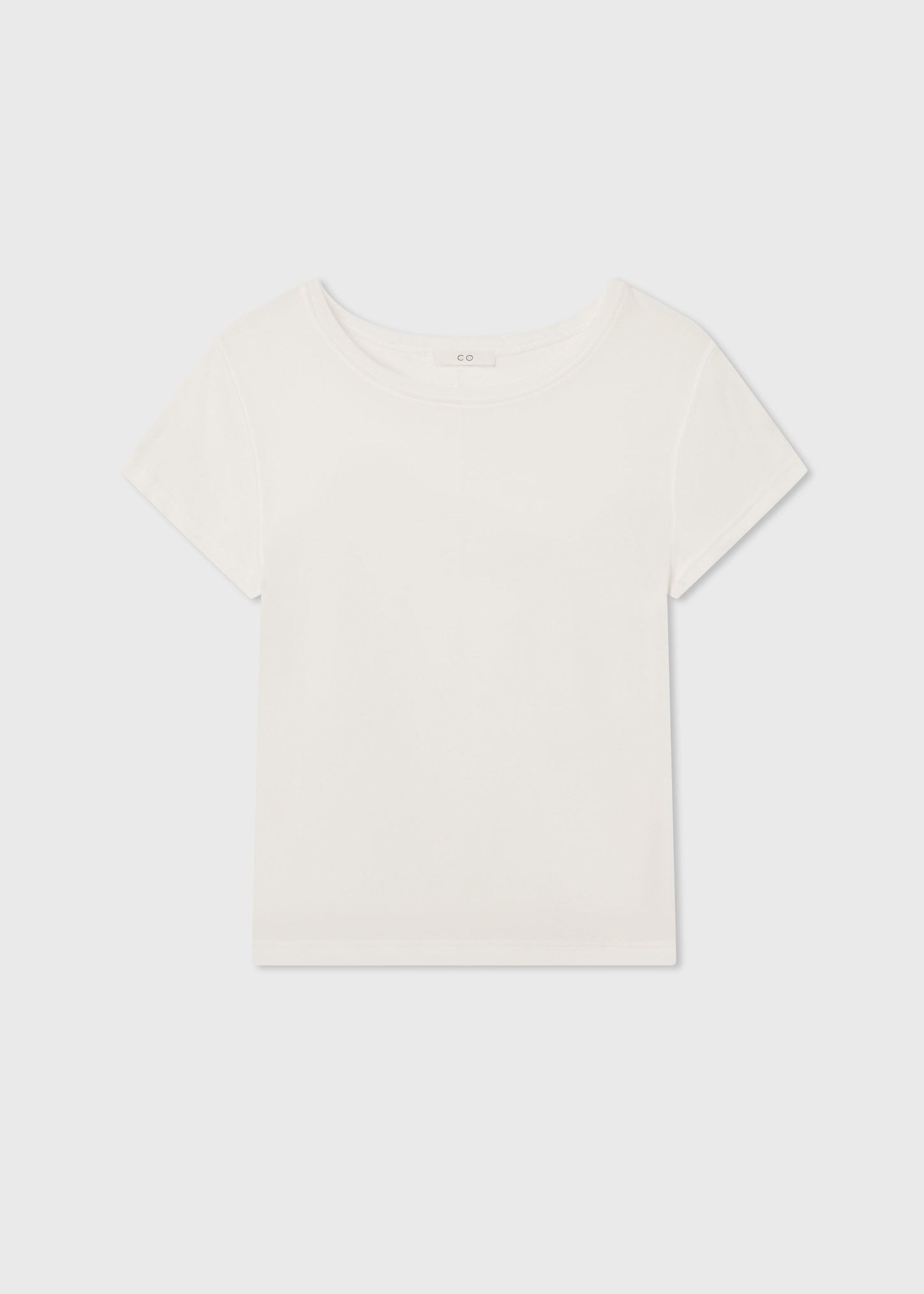 Crewneck Short Sleeve T-Shirt in Cotton - Ivory - Image 2
