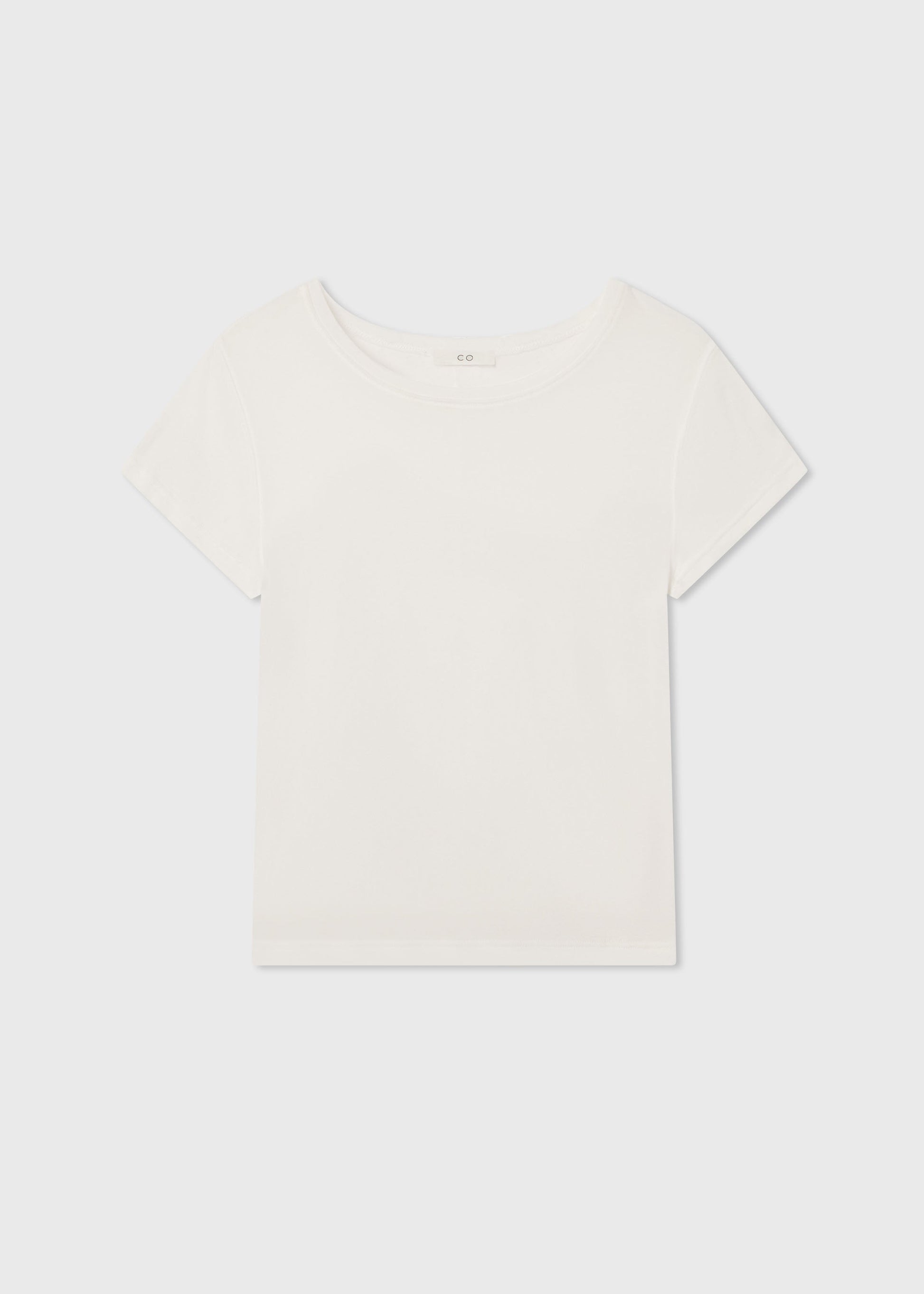 Crewneck Short Sleeve T-Shirt in Cotton - Ivory - Image 6