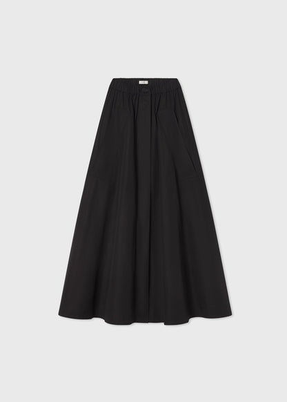 Parachute Skirt in Cotton Sateen - Black - Image 8