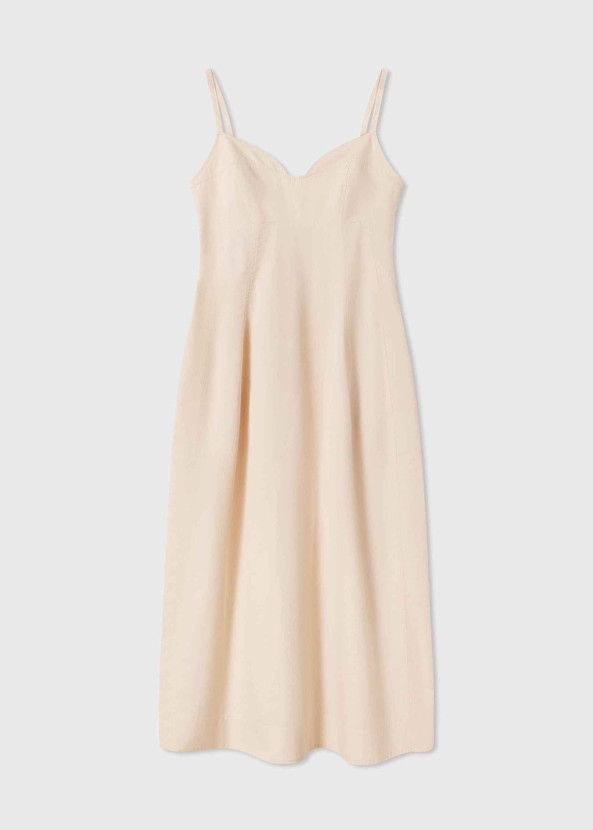 Bustier Midi Dress in Cotton Sateen - White - Image 5
