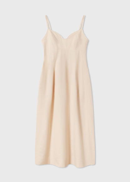 Bustier Midi Dress in Cotton Sateen - White - Image 5