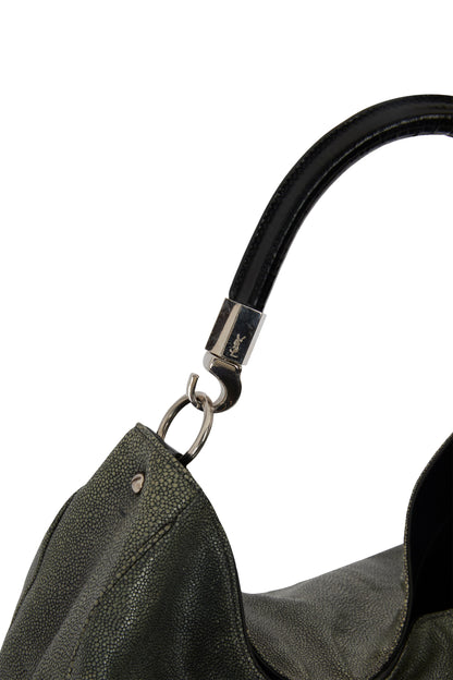 Vintage 2000's Yves Saint Laurent Grey Leather Hobo Bag - Image 6