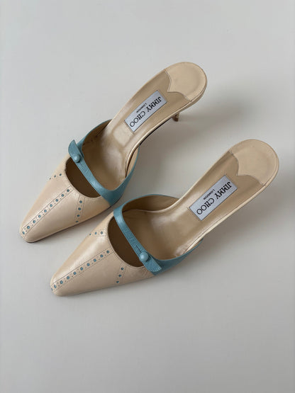 Jimmy Choo 2000s cream white kitten heels UNWORN (EU 38/ US 7.5) - Image 2