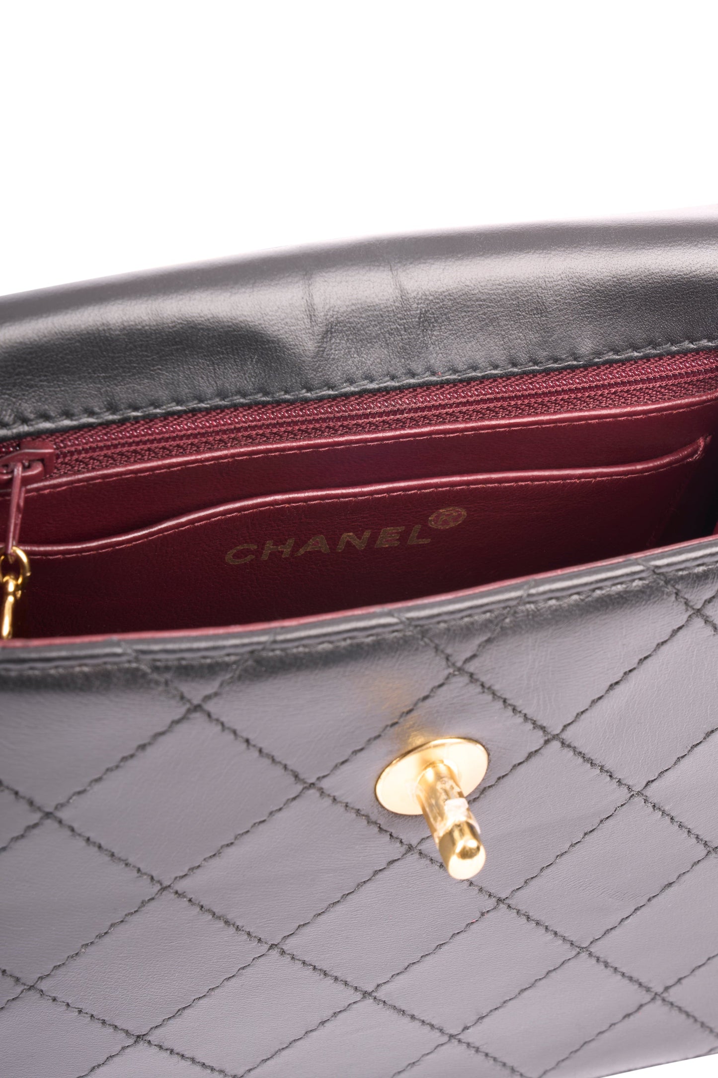 Vintage Chanel 1997 Lambskin Mini Flap Box Bag - Image 4